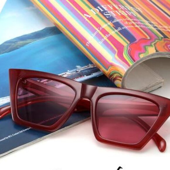 Vintage Square Cat Eye Sunglasses Women Trendy Cateye Sunglasses